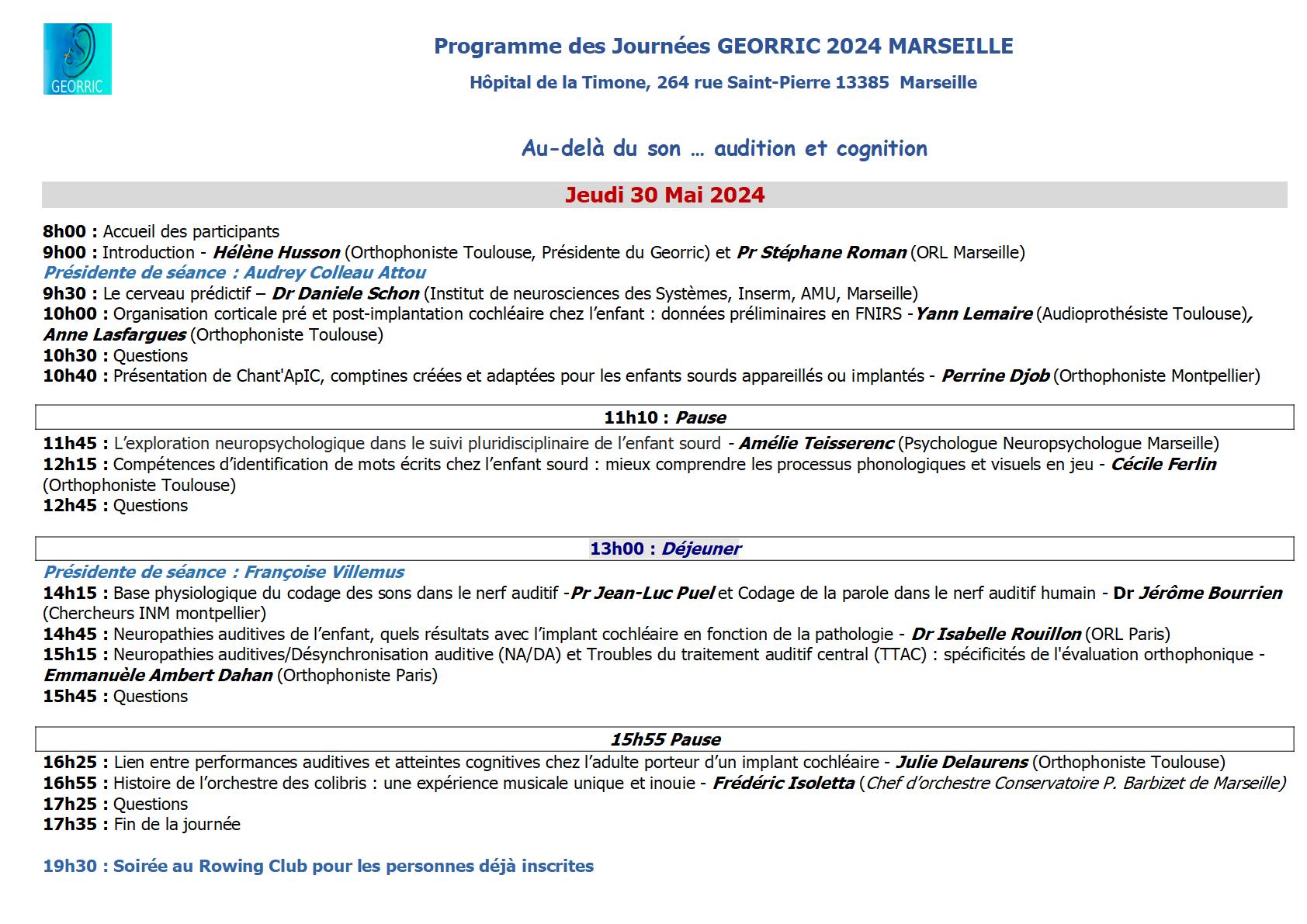 Programme Marseille Mai 2024